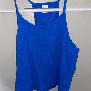 royal blue spaghetti strap crop top